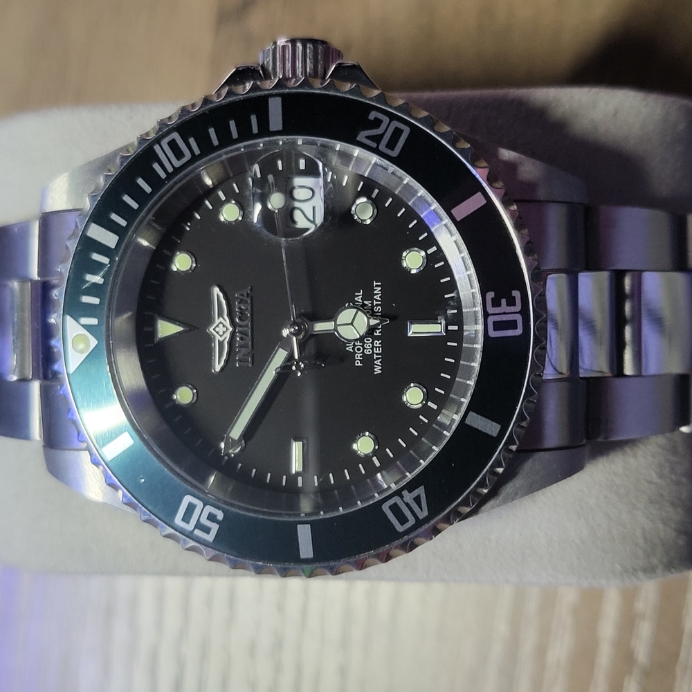 Invicta Silver and Green Dive Watch